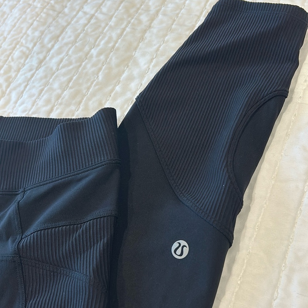 lululemon athletica Black Ribbed Pants